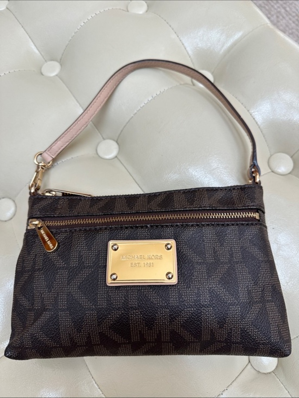 Michael Kors Brown Logo bag, Gold Hardware